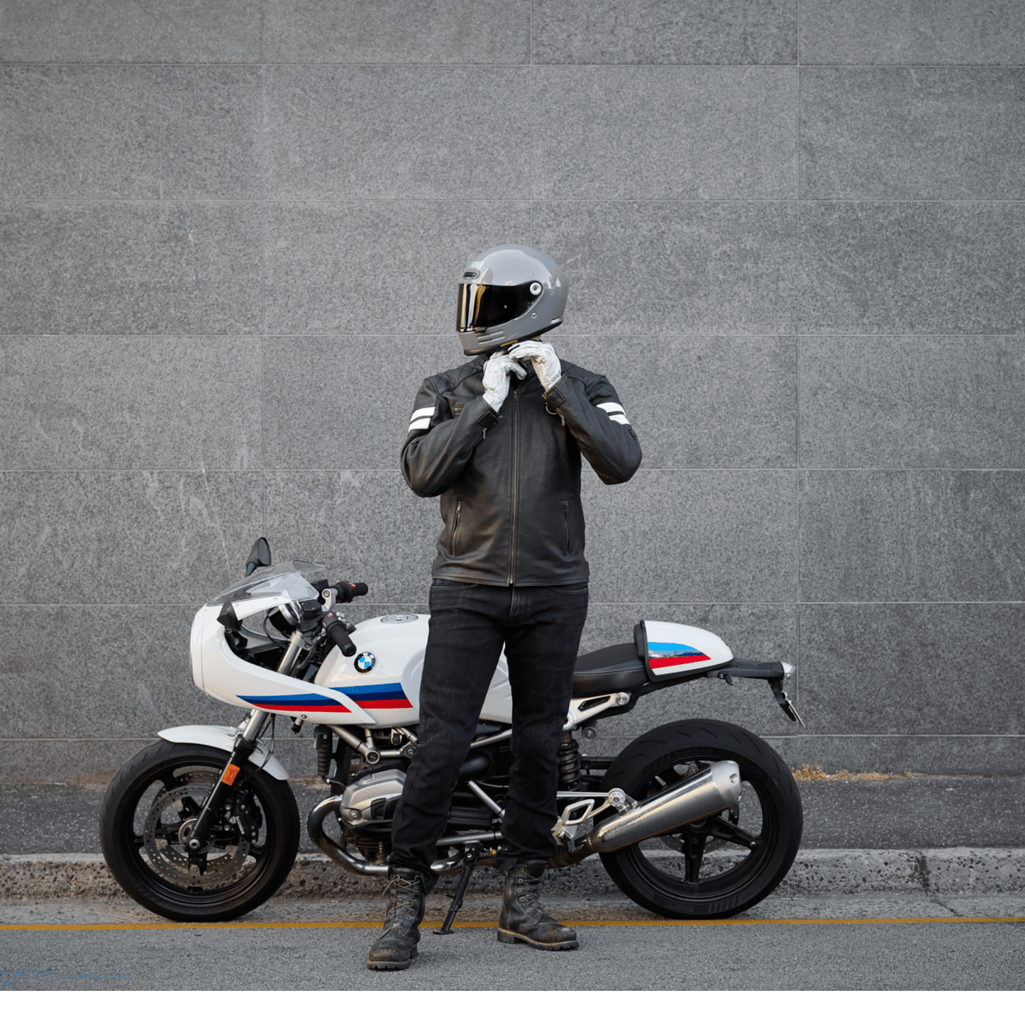'Racer' Gloves | Retro Motorbike Gauntlet Gloves | Perforated White Leather