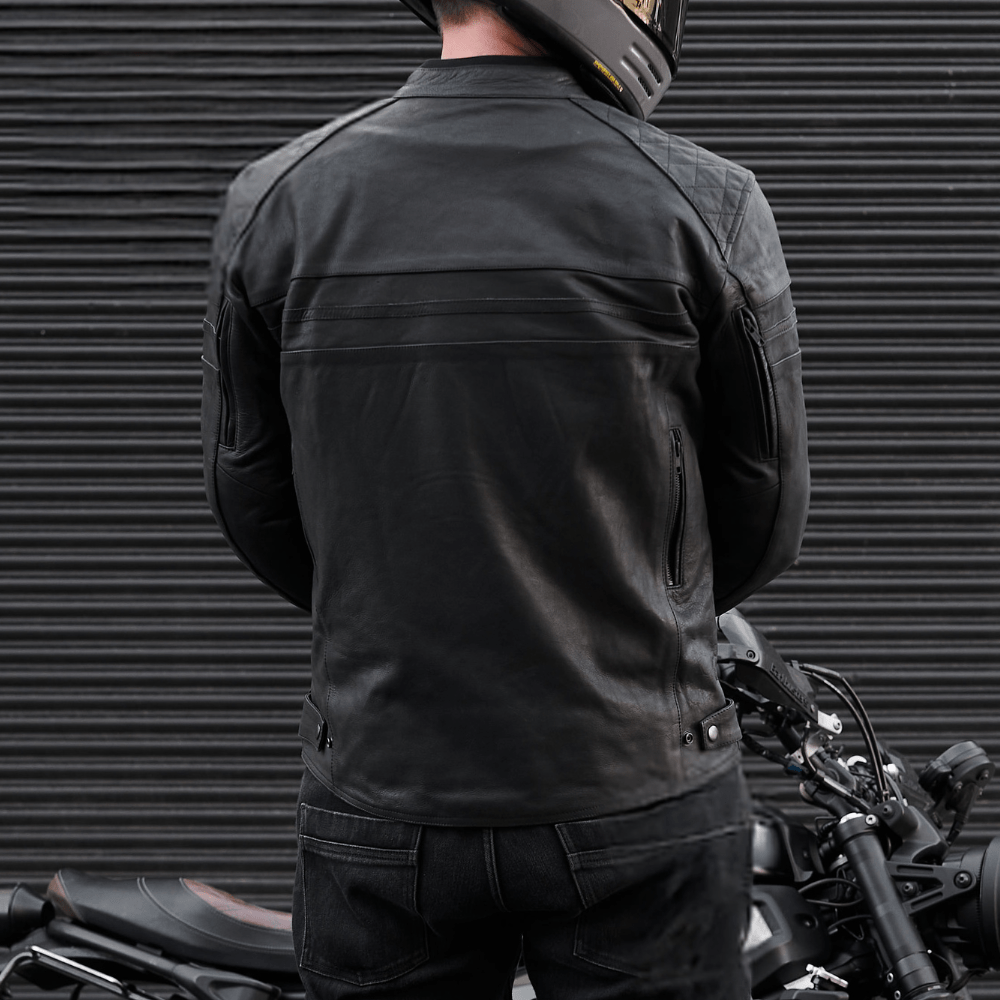 matt black motorcycle jacket vents