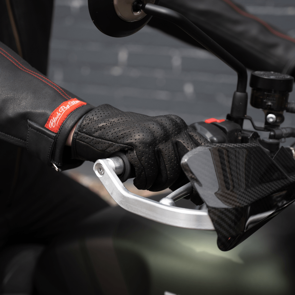 Gen 2 Thumpa's | Short Cuff Summer Motorbike Gloves | Aramid + Perforated Black Leather