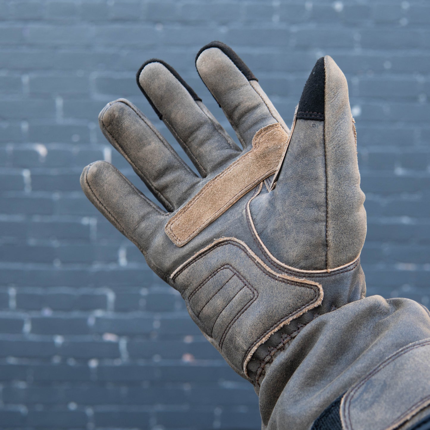 GEN 2 'The Original' Double Length Gauntlet | Extra Long Warm Motorbike Gloves | Retro Brown Distressed Leather