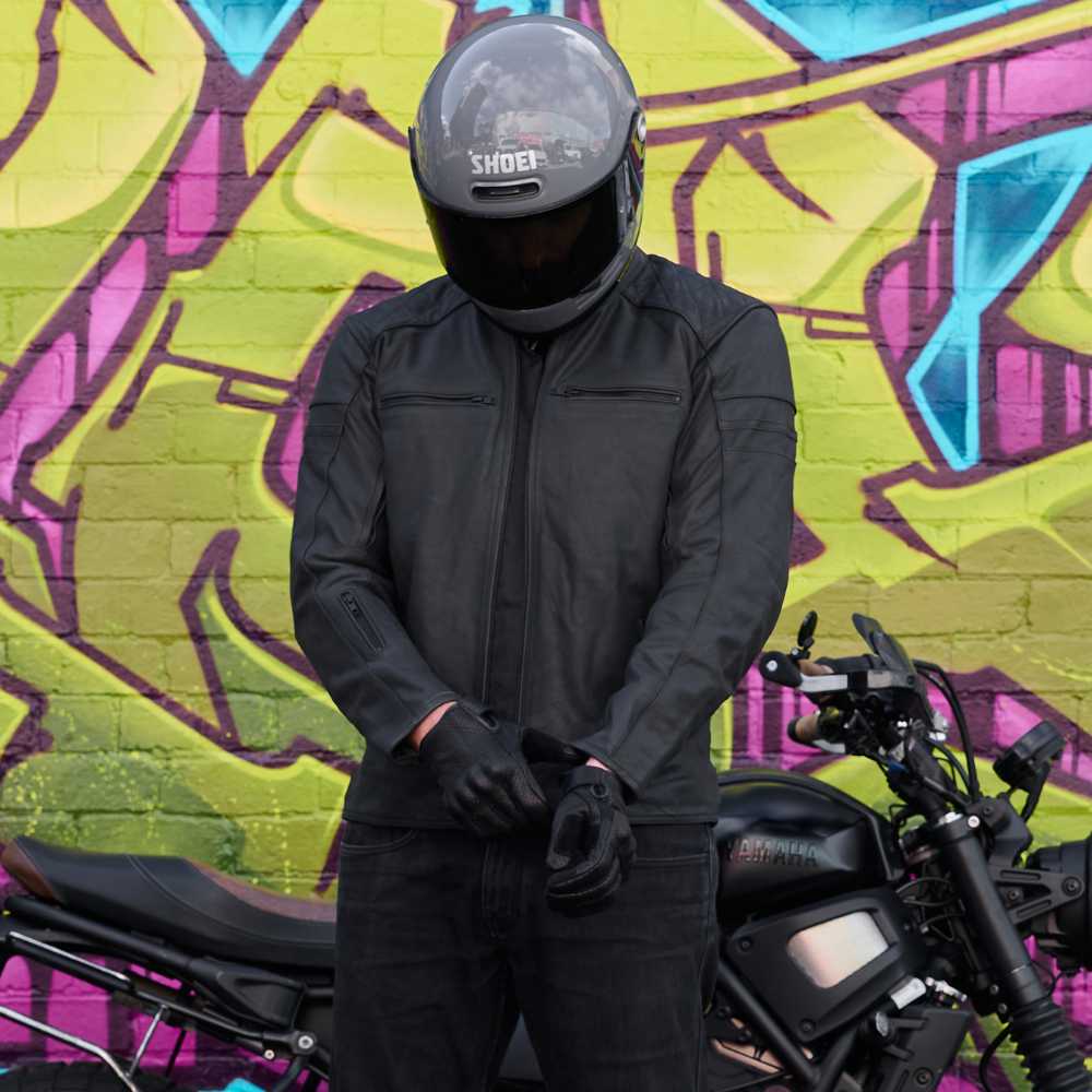 'ol Bobber' | Classic Leather Motorbike Jacket | Matt Black Leather