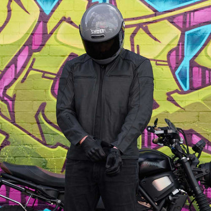 'ol Bobber' | Classic Leather Motorbike Jacket | Matt Black Leather