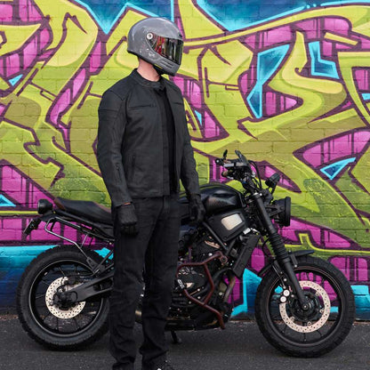 'ol Bobber' | Classic Leather Motorbike Jacket | Matt Black Leather