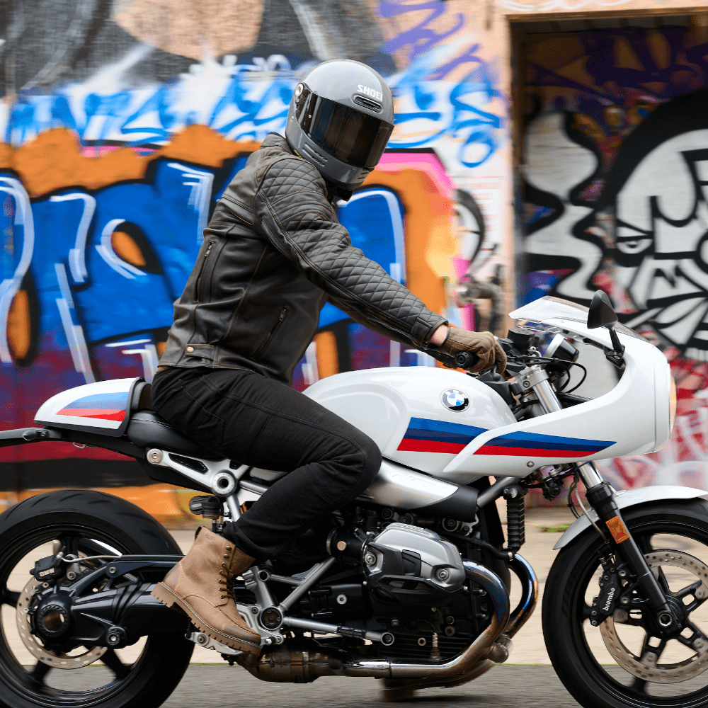 NEW GEN 2 'ol Bobber' | Diamond Quilted Premium Motorbike Jacket | Distressed Charcoal Brown