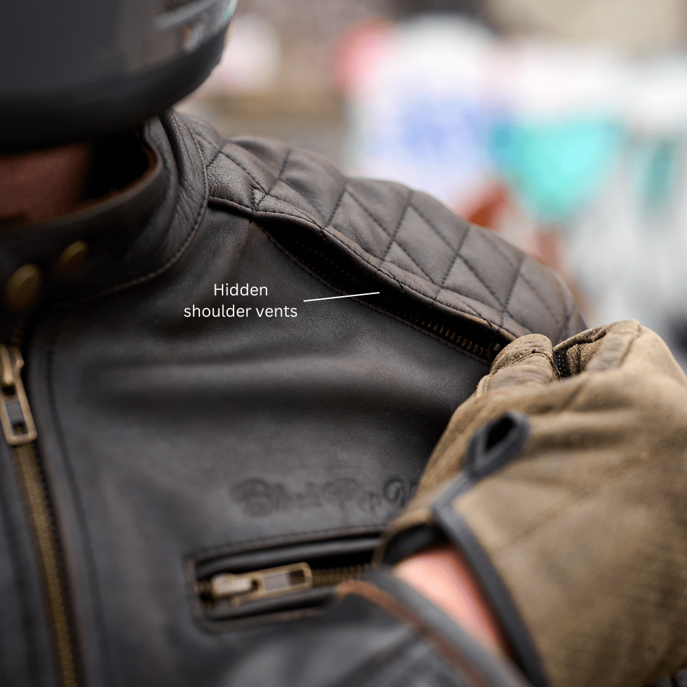 NEW GEN 2 'ol Bobber' | Diamond Quilted Premium Motorbike Jacket | Distressed Charcoal Brown
