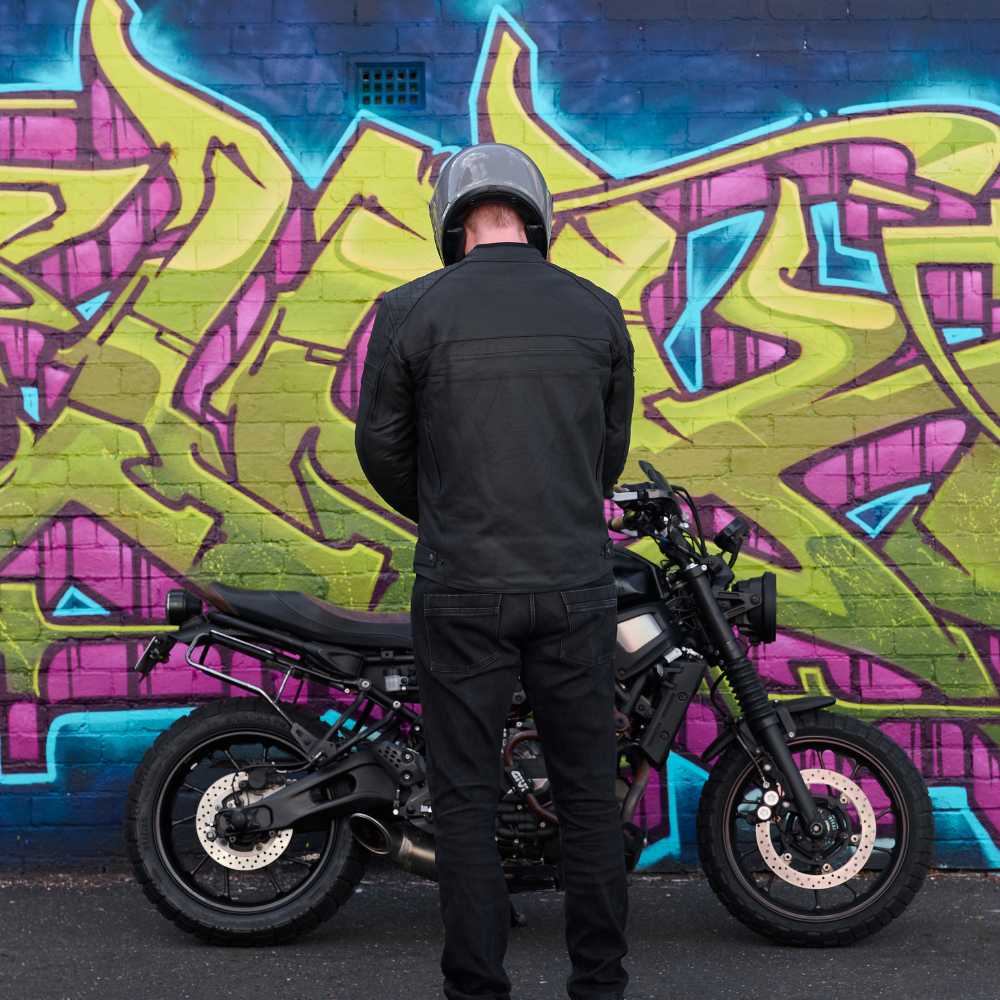 'ol Bobber' | Classic Leather Motorbike Jacket | Matt Black Leather