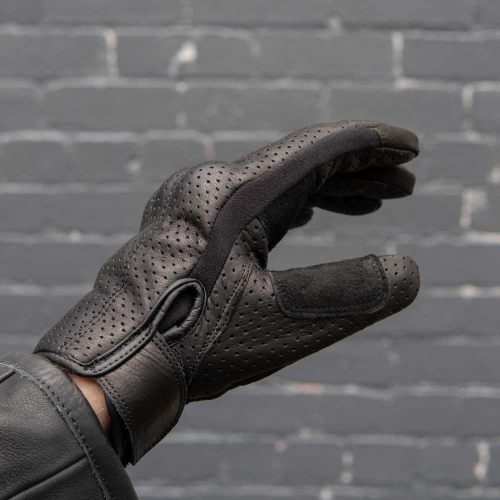 Gen 2 Thumpa's | Short Cuff Summer Motorbike Gloves | Aramid + Perforated Black Leather