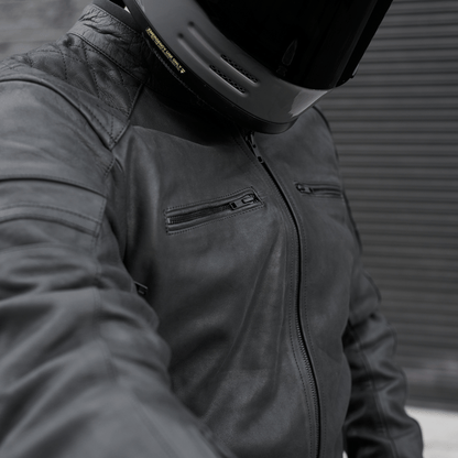 *NEW* 'ol Bobber' | Classic Leather Motorbike Jacket | Matt Black Aniline Leather