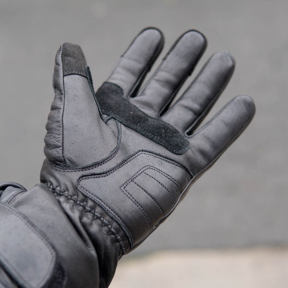 GEN 2 'The Classic' Double Length Gauntlet | Extra Long Warm Motorbike Gloves | Black Leather