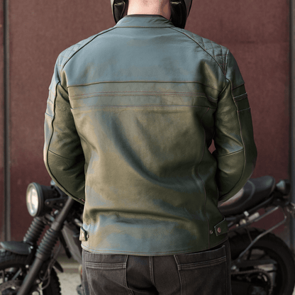 *NEW* 'ol Bobber' | British Racing Green Classic Leather Motorbike Jacket *LIMITED EDITION*