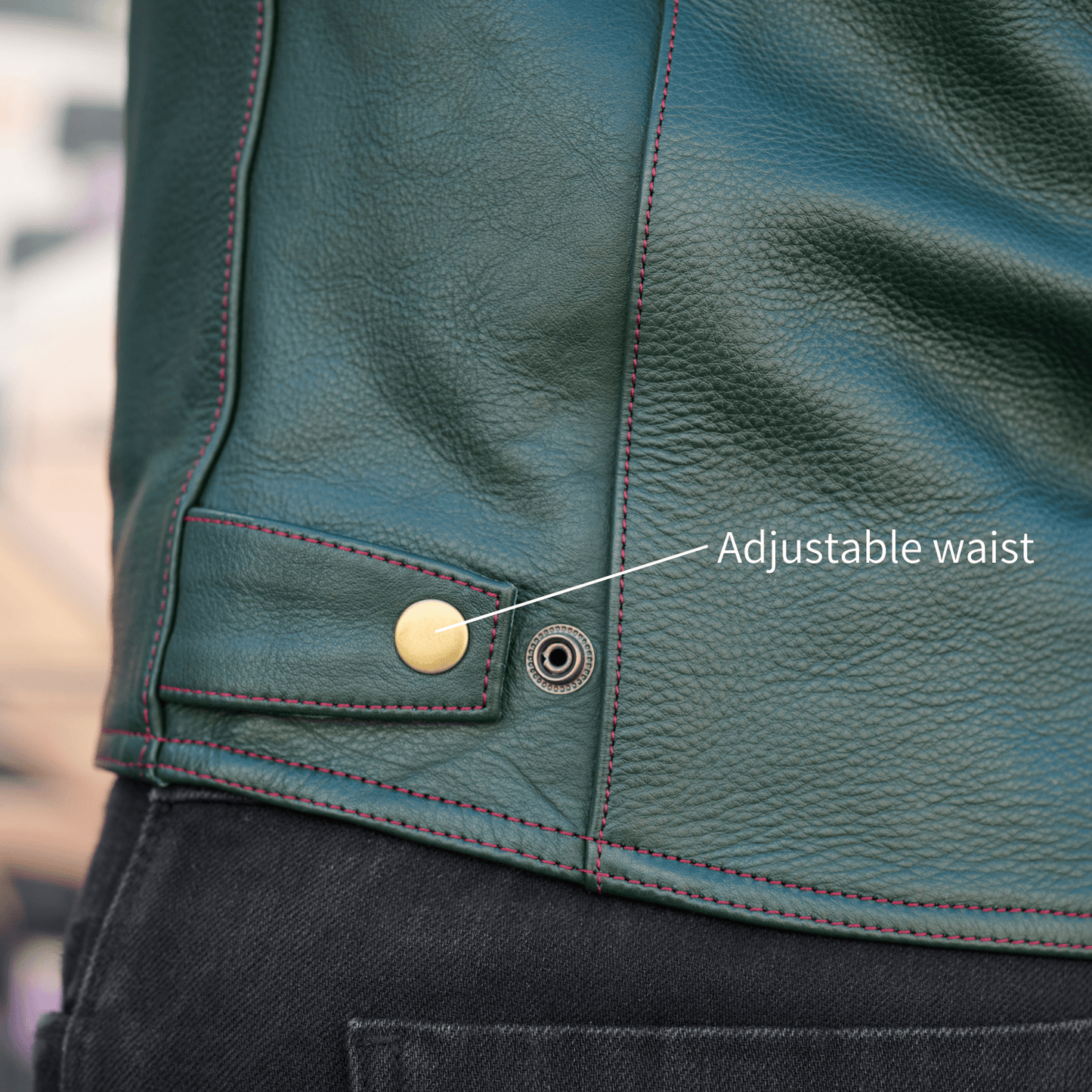 *NEW* 'ol Bobber' | British Racing Green Classic Leather Motorbike Jacket *LIMITED EDITION*