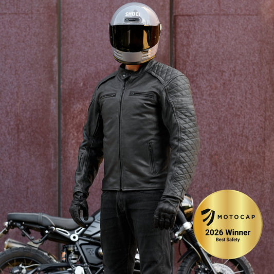 GEN 2 'ol Bobber' | Diamond Quilted Premium Motorbike Jacket | BLACK Leather
