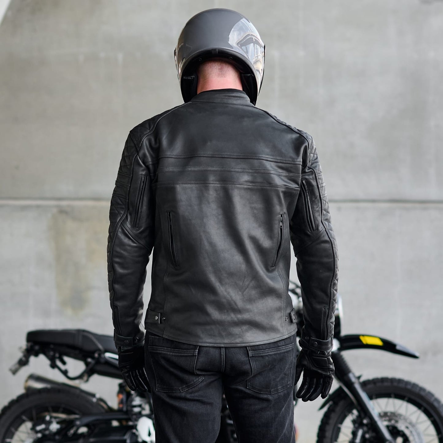 *NEW* GEN 2 'ol Bobber' | Diamond Quilted Premium Motorbike Jacket | BLACK Leather
