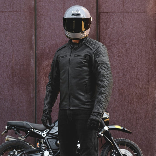 *NEW* GEN 2 'ol Bobber' | Diamond Quilted Premium Motorbike Jacket | BLACK Leather (PREORDER)
