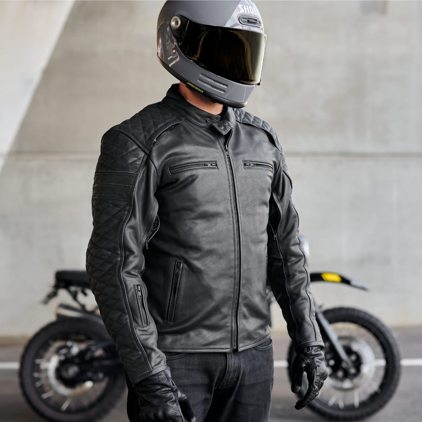 *NEW* GEN 2 'ol Bobber' | Diamond Quilted Premium Motorbike Jacket | BLACK Leather