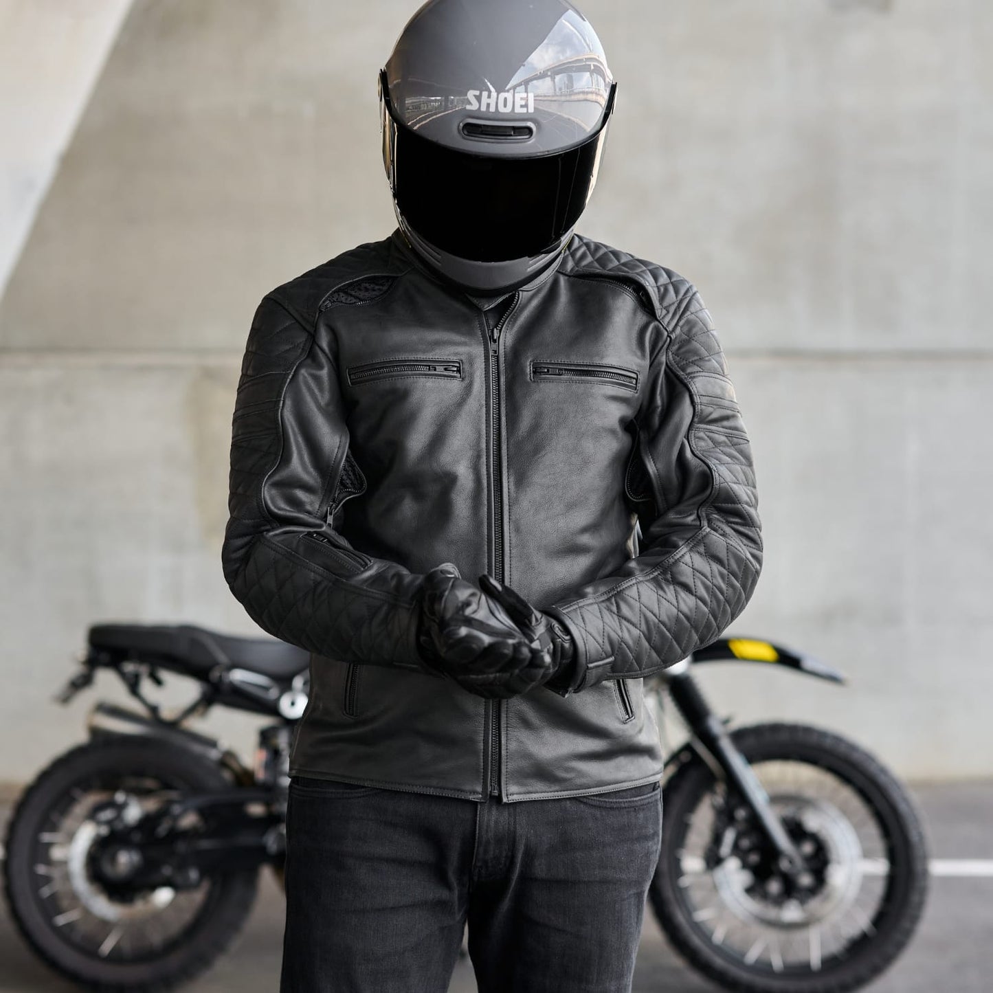 *NEW* GEN 2 'ol Bobber' | Diamond Quilted Premium Motorbike Jacket | BLACK Leather