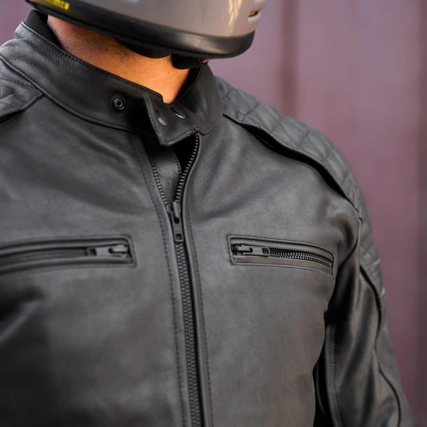 *NEW* GEN 2 'ol Bobber' | Diamond Quilted Premium Motorbike Jacket | BLACK Leather