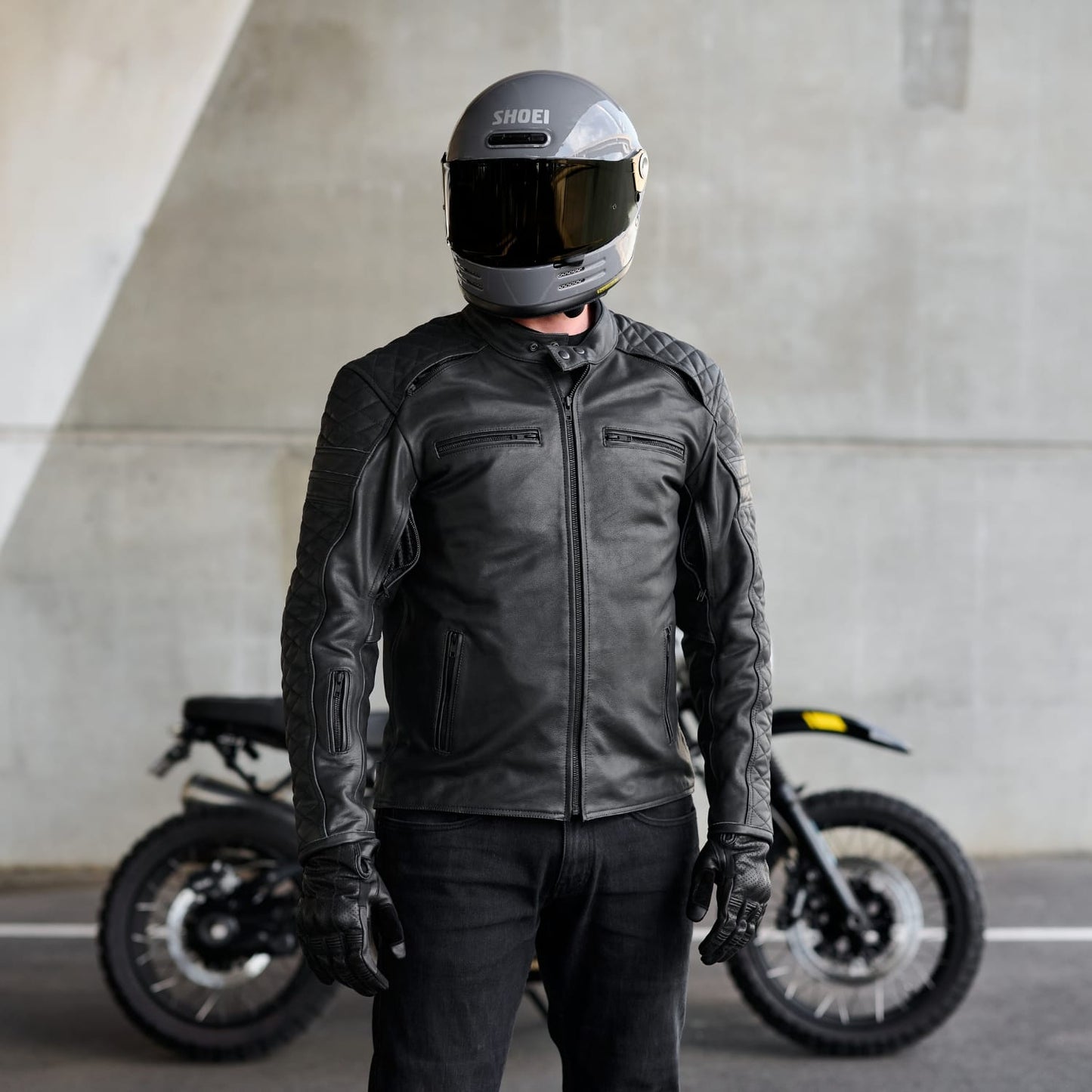 *NEW* GEN 2 'ol Bobber' | Diamond Quilted Premium Motorbike Jacket | BLACK Leather