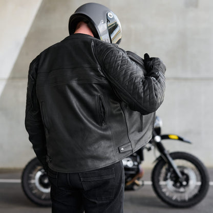 *NEW* GEN 2 'ol Bobber' | Diamond Quilted Premium Motorbike Jacket | BLACK Leather