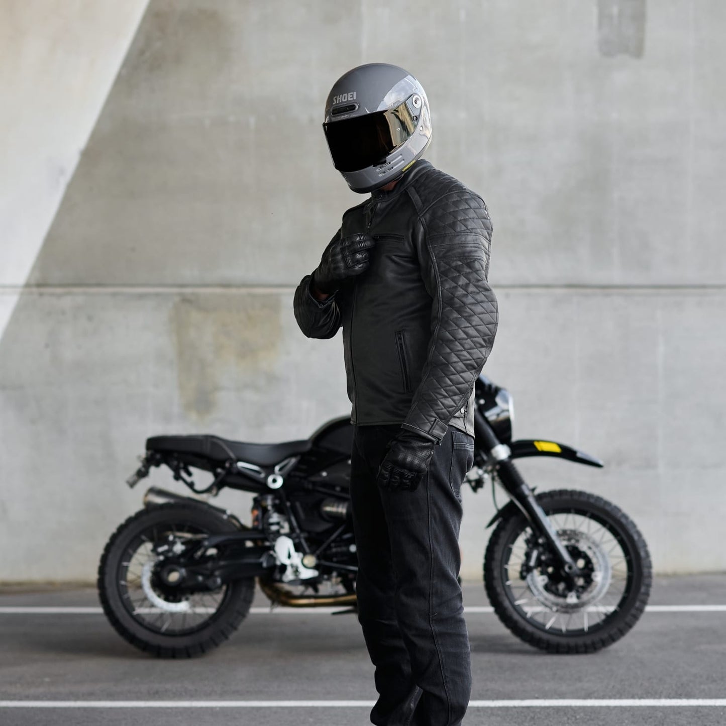 *NEW* GEN 2 'ol Bobber' | Diamond Quilted Premium Motorbike Jacket | BLACK Leather