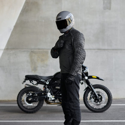 *NEW* GEN 2 'ol Bobber' | Diamond Quilted Premium Motorbike Jacket | BLACK Leather