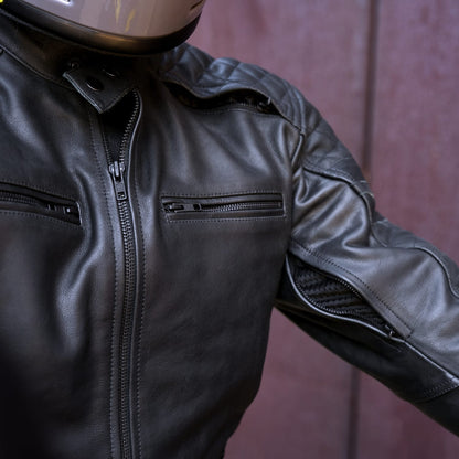 *NEW* GEN 2 'ol Bobber' | Diamond Quilted Premium Motorbike Jacket | BLACK Leather