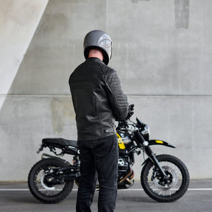 *NEW* GEN 2 'ol Bobber' | Diamond Quilted Premium Motorbike Jacket | BLACK Leather