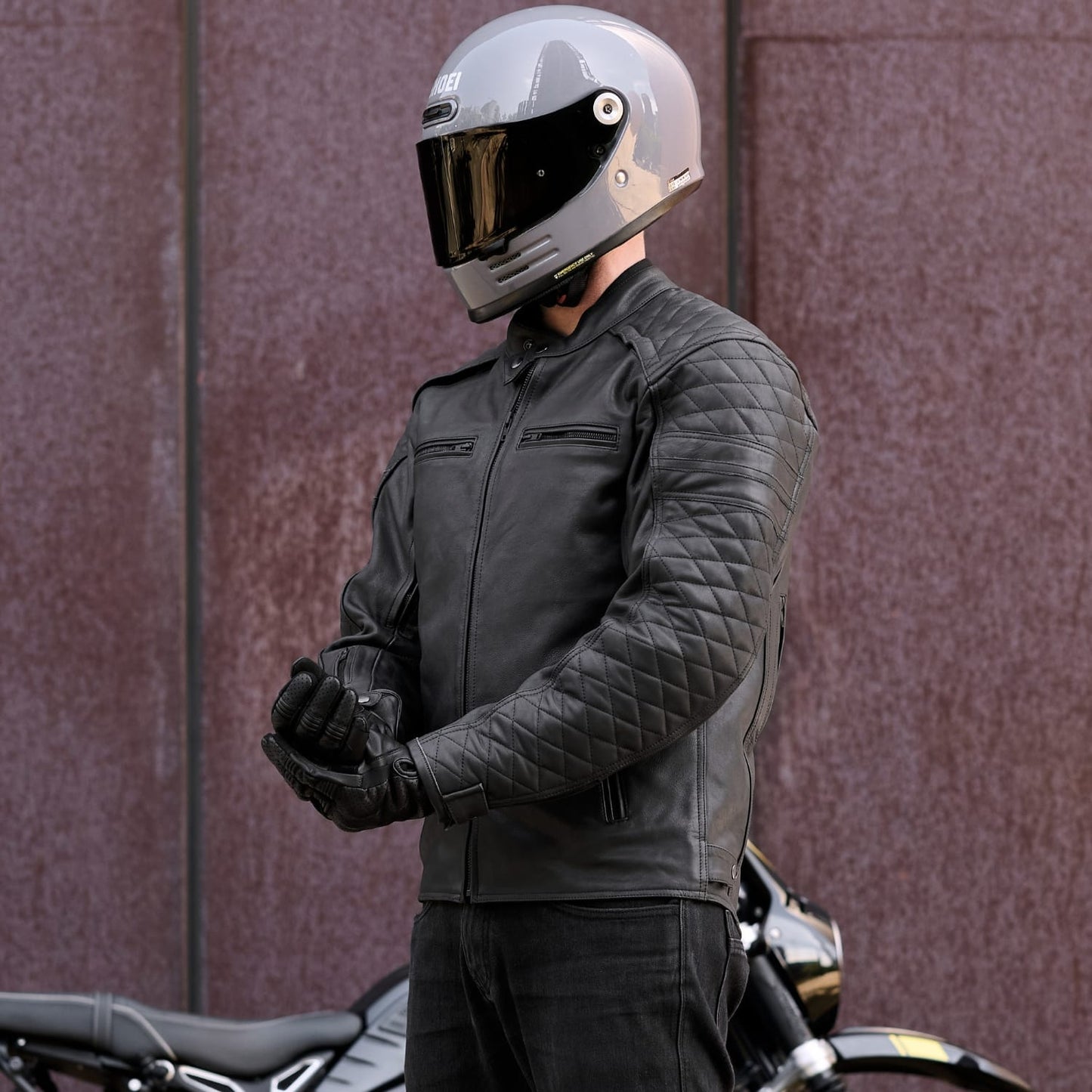 *NEW* GEN 2 'ol Bobber' | Diamond Quilted Premium Motorbike Jacket | BLACK Leather