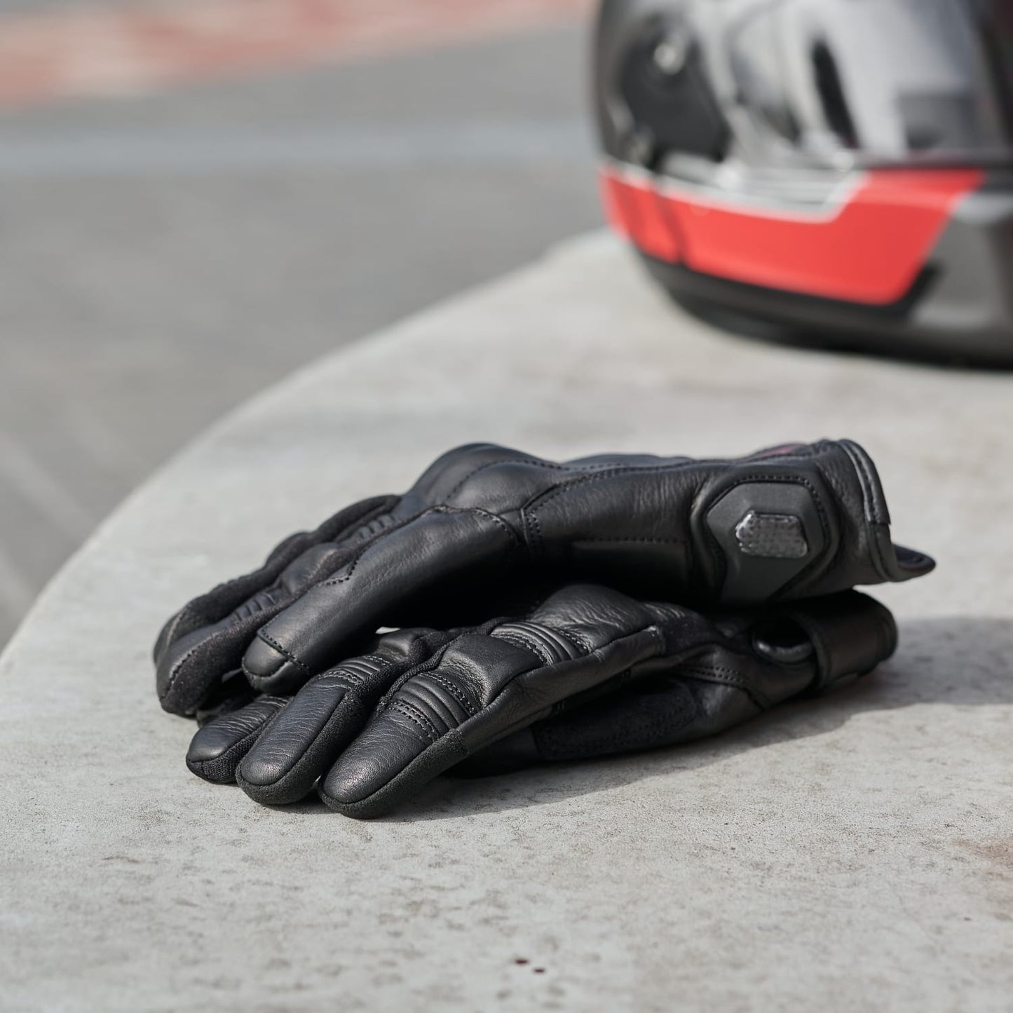 'Shorties' 2.0 Short Waterproof Motorbike Glove | Black Leather with Hipora Waterproof Membrane