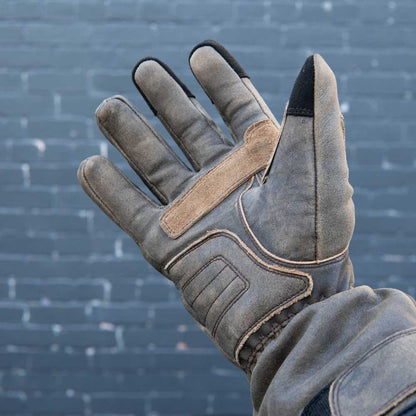 GEN 2 'The Original' Double Length Gauntlet | Extra Long Warm Motorbike Gloves | Retro Brown Distressed Leather