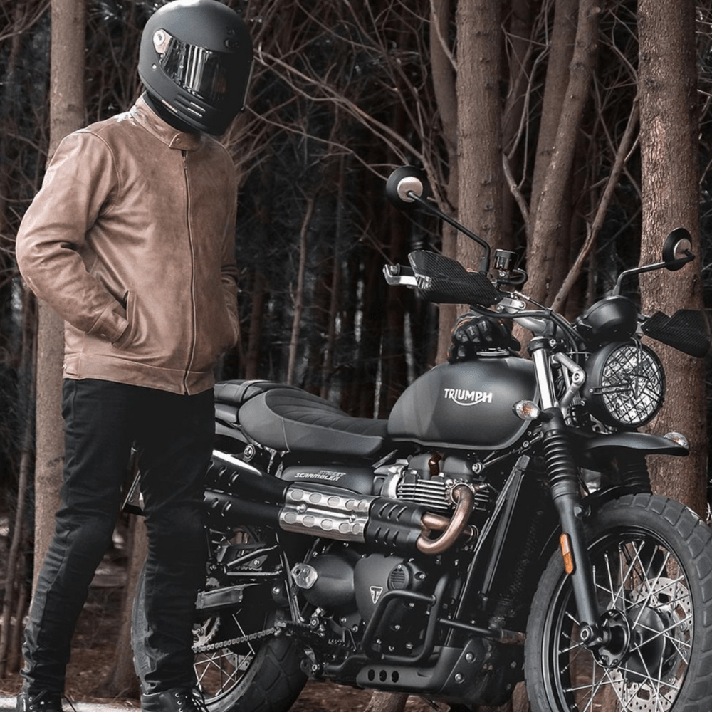 Scrambler leather jacket hotsell