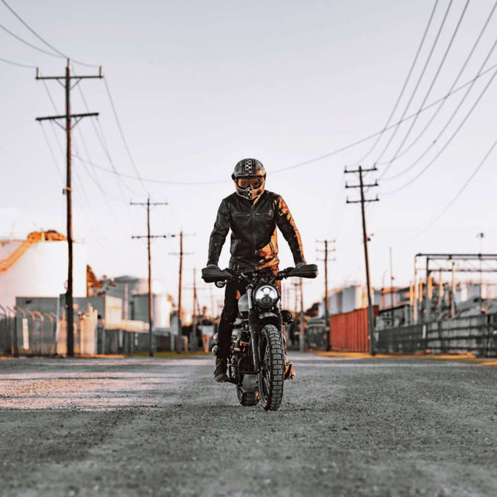 'ol Bobber' | Classic Leather Motorbike Jacket | Distressed Charcoal Brown Full Grain Leather