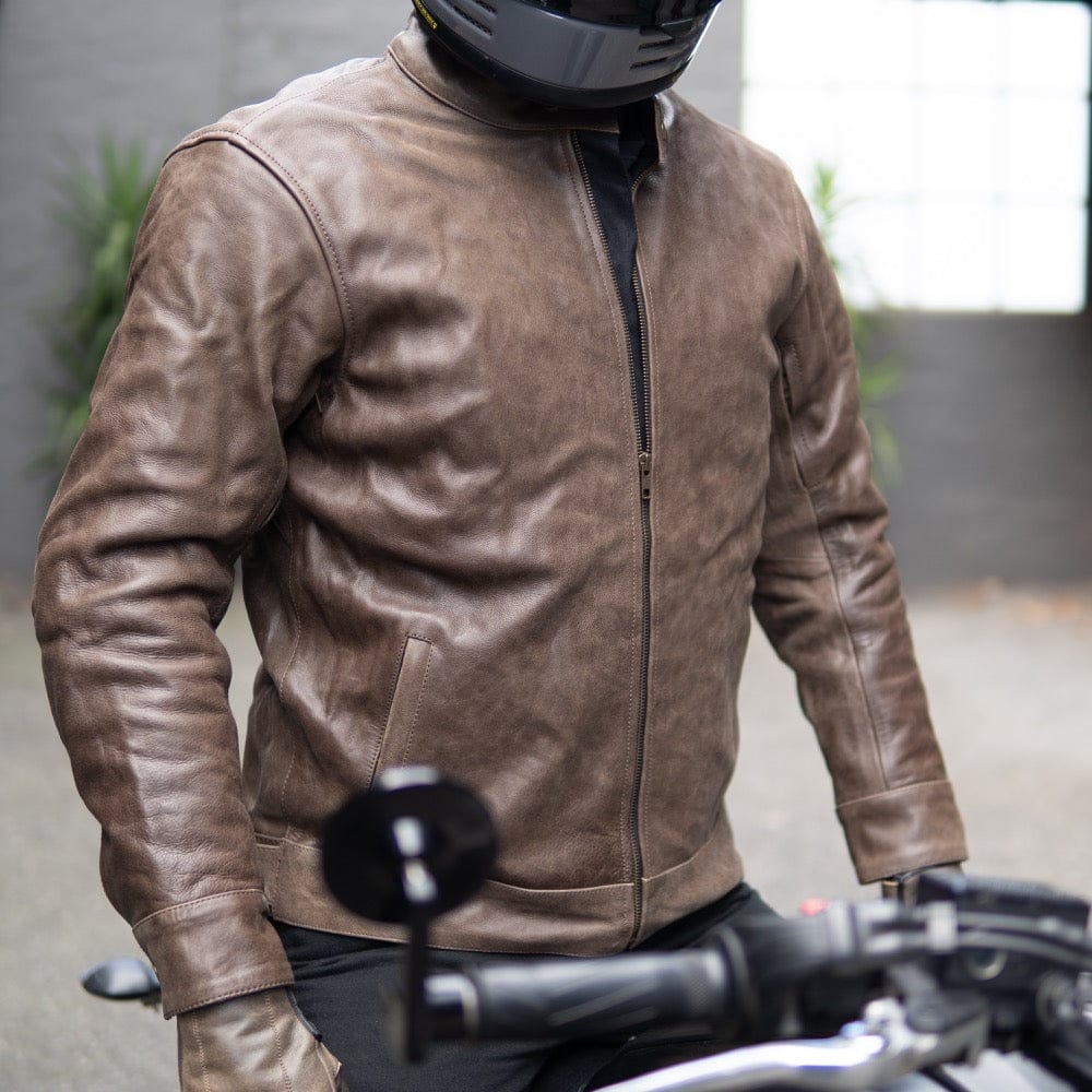 The 'Nelson' | Distressed Light Brown Leather Motorbike Jacket | Class ...